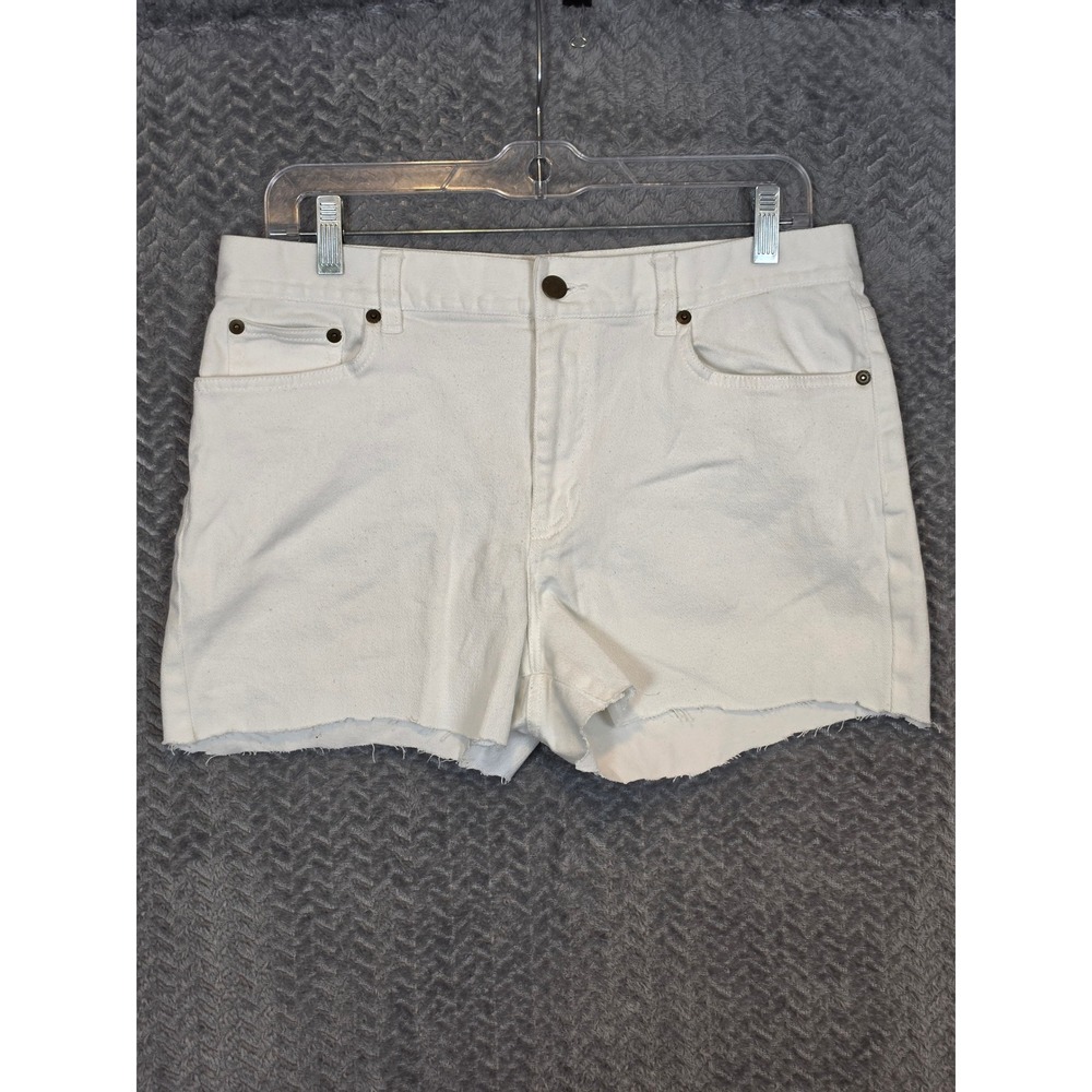 Lauren Ralph Lauren White Denim Cut Off Shorts Raw Hem Size 8 LRL Jeans Co